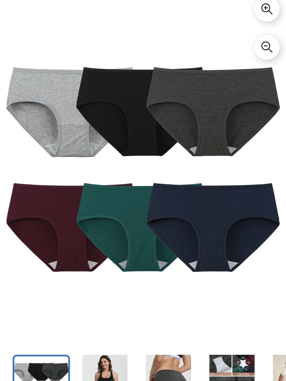 6-Pack Cotton Bikini Panties - Multi Color Set Size L